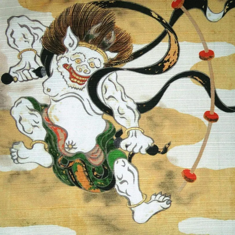 Furoshiki Fujin Raijin Wind & Thunder God Cotton Wrapping Cloth 48x48cm