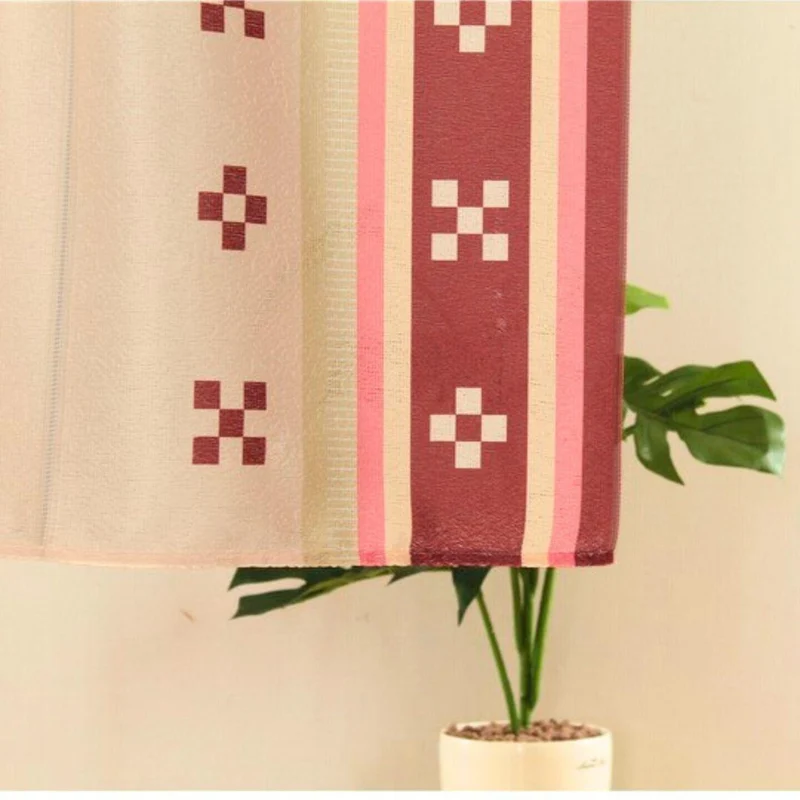 Noren Traditional Five & Four Square Red Kasuri Pattern Doorway Curtain