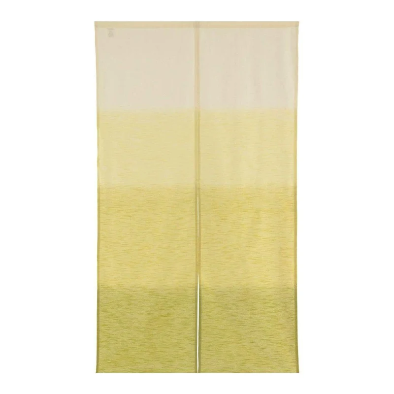 Noren Hand Printed Green Matcha Shading Pattern Door Linen Curtain