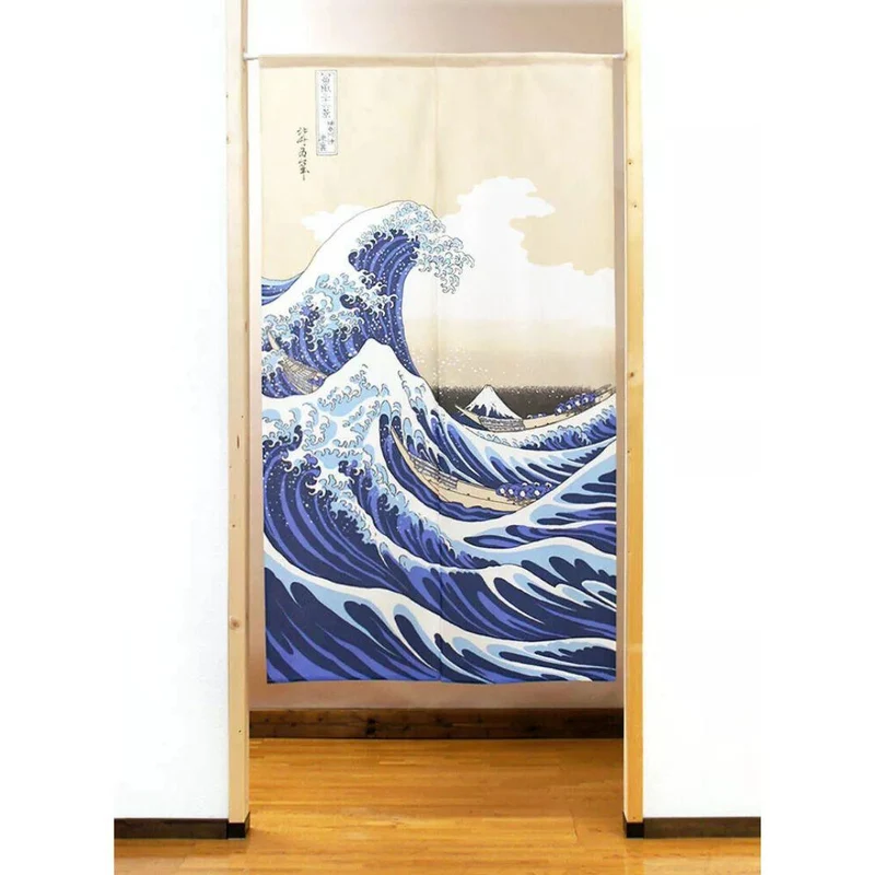 Noren Great Wave off Kanagawa Print Hokusai Art Japanese Curtain