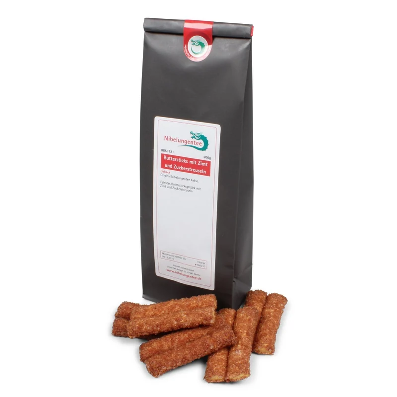 Nibelungentee Buttersticks mit Zimt und Zuckerstreuseln