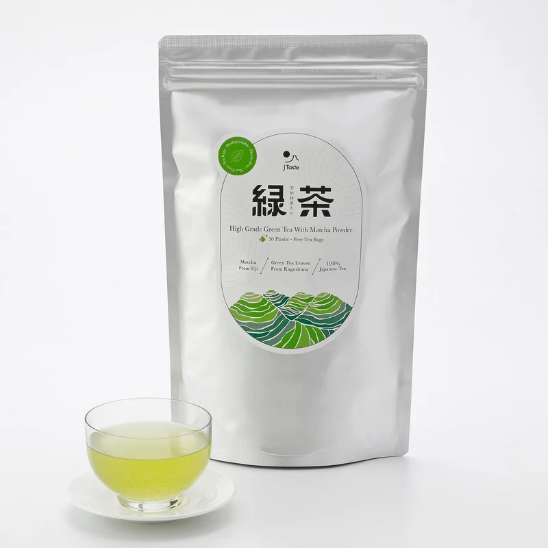 J Taste High Grade Green Tea With Matcha Biodegradable Tea Bags 50 ct.