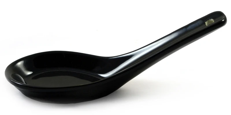Black Ceramic Japanese Soup Spoon