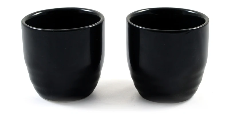 Black Japanese Sake Shot Cup Pair