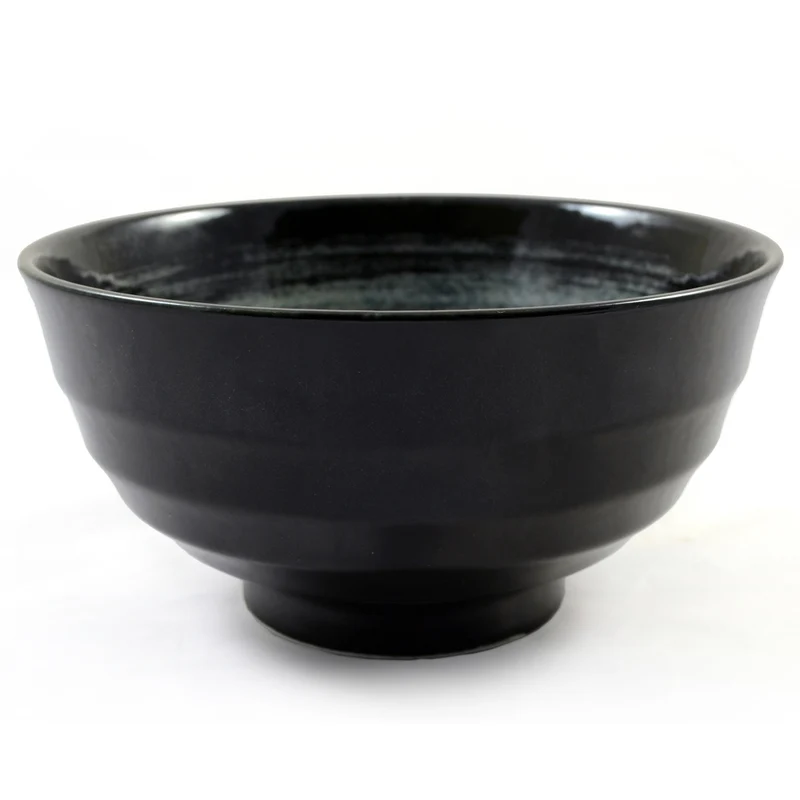 Blue & White Japanese Ceramic Swirl Glazed Bowl