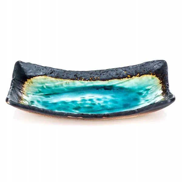 Blue Crackleglaze Large Oblong Sushi Plate
