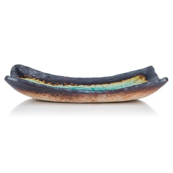 Blue Crackleglaze Large Oblong Sushi Plate
