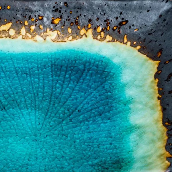 Blue Crackleglaze Large Oblong Sushi Plate