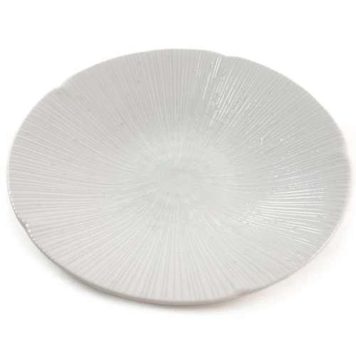 Ceramic Dinner Plate with White Shell Pattern