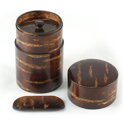 Cherry Wood Tea Caddy with Scoop