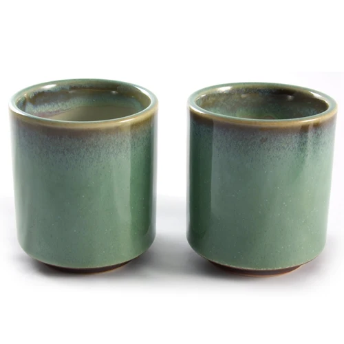 Green Glazed Tea & Coffee Cup Pair