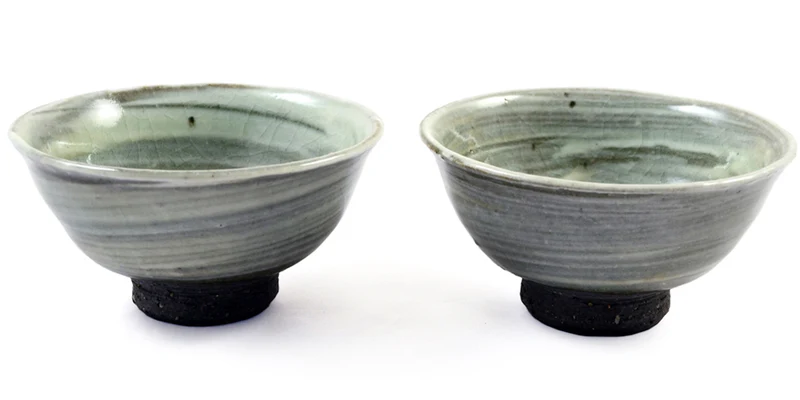 Hakame no Yunomi Handcrafted Japanese Tea Cup Pair