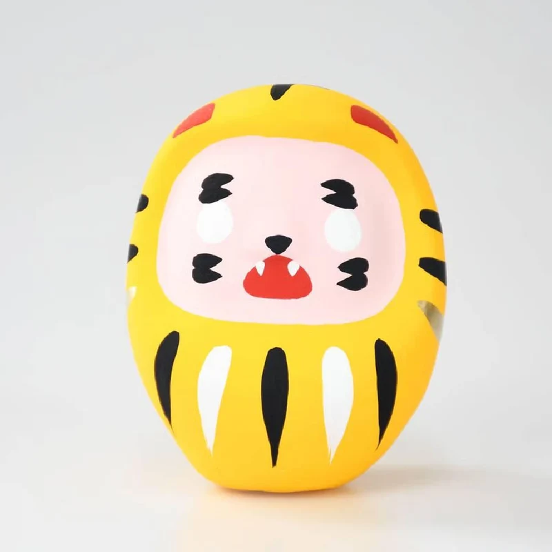 Shirakawa Daruma Yellow Tiger Daruma Doll Cute Tiger Good Luck Charm 8.5cm