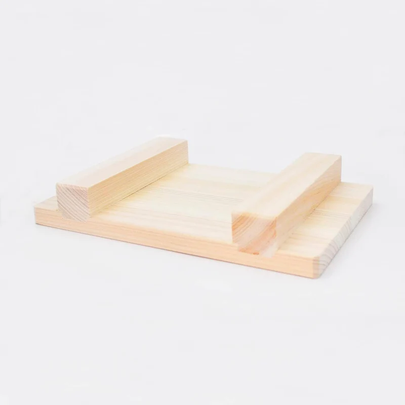Handcrafted Wooden Sushi Serving Board Tray Natural Wood 21cm
