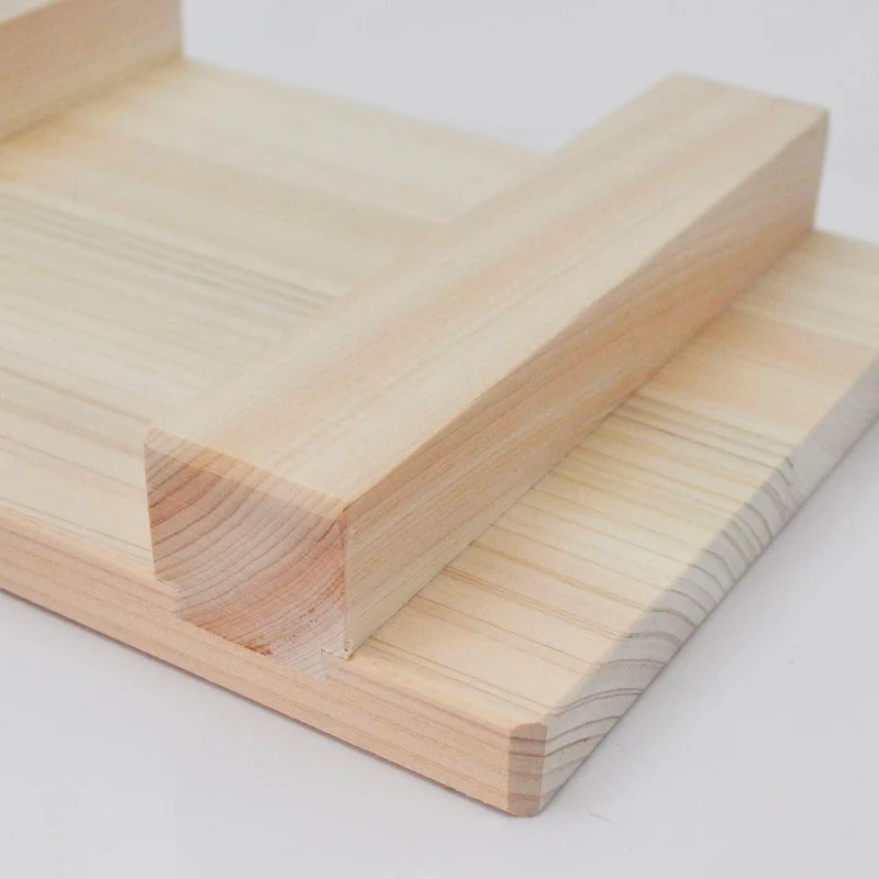 Handcrafted Wooden Sushi Serving Board Tray Natural Wood 21cm