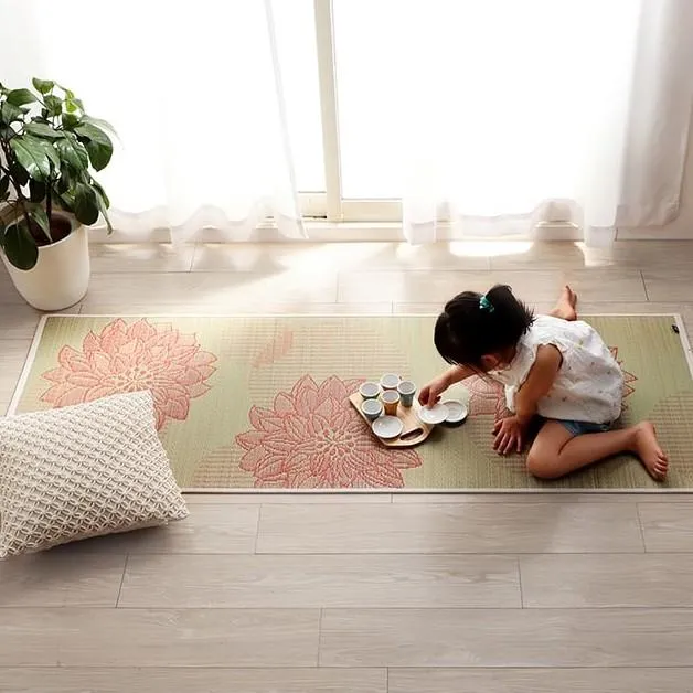 Ikehiko Igusa Tatami Yoga Mat Lotus Flower Pattern 185cm