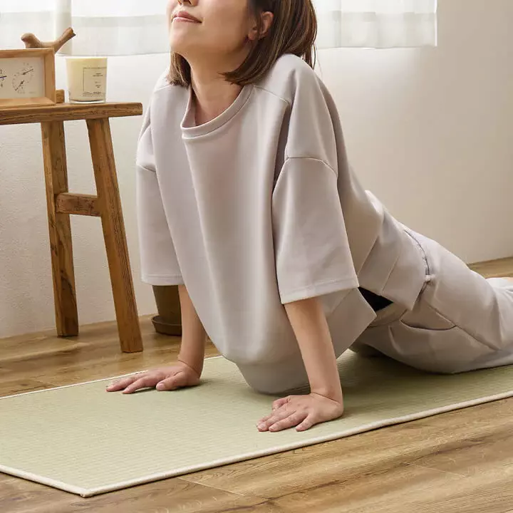Ikehiko Tatami Yoga Mat Hygienic Deodorizing Rush Grass Mat 185cm
