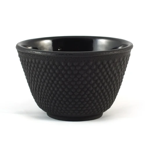 Iwachu Cast Iron Tea Cup with Arare Pattern - Black