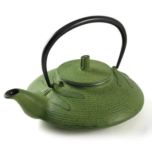 Iwachu Cast Iron Teapot with Dragonfly Pattern in Green