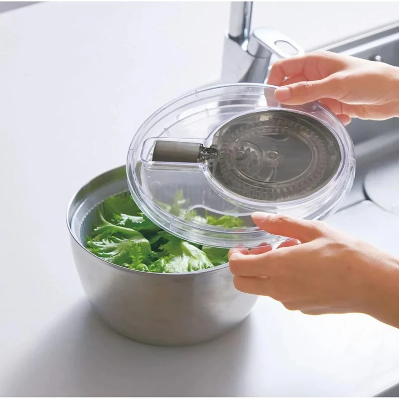 Convenient Salad Spinner Stainless Steel Salad Tosser 3L