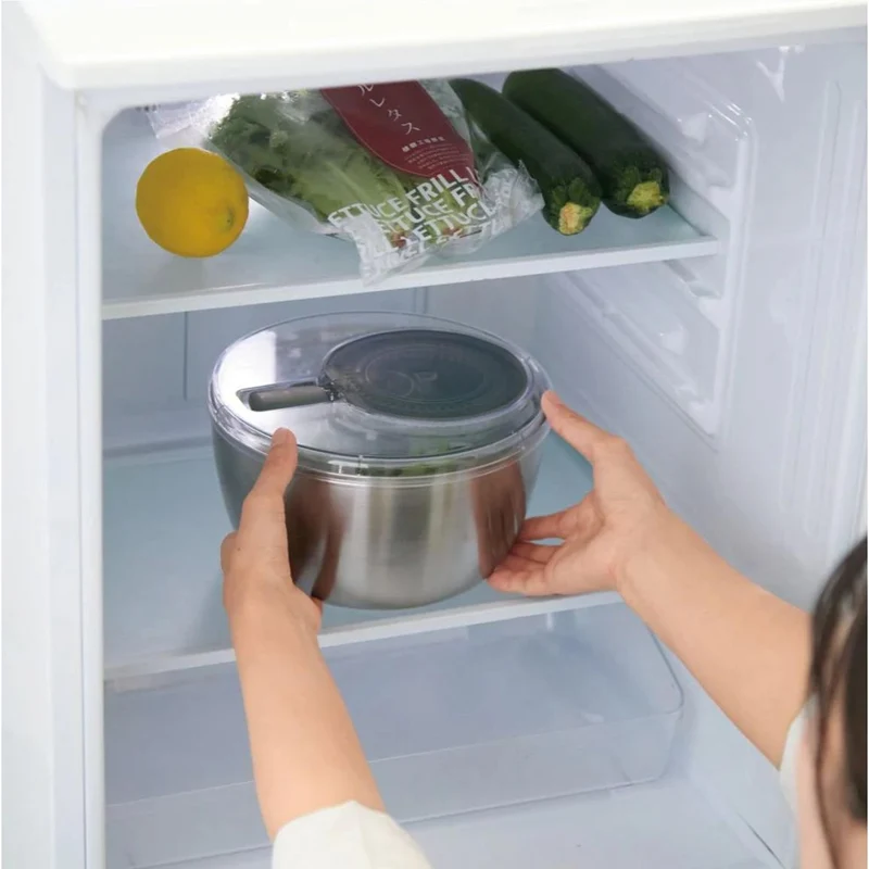 Convenient Salad Spinner Stainless Steel Salad Tosser 3L