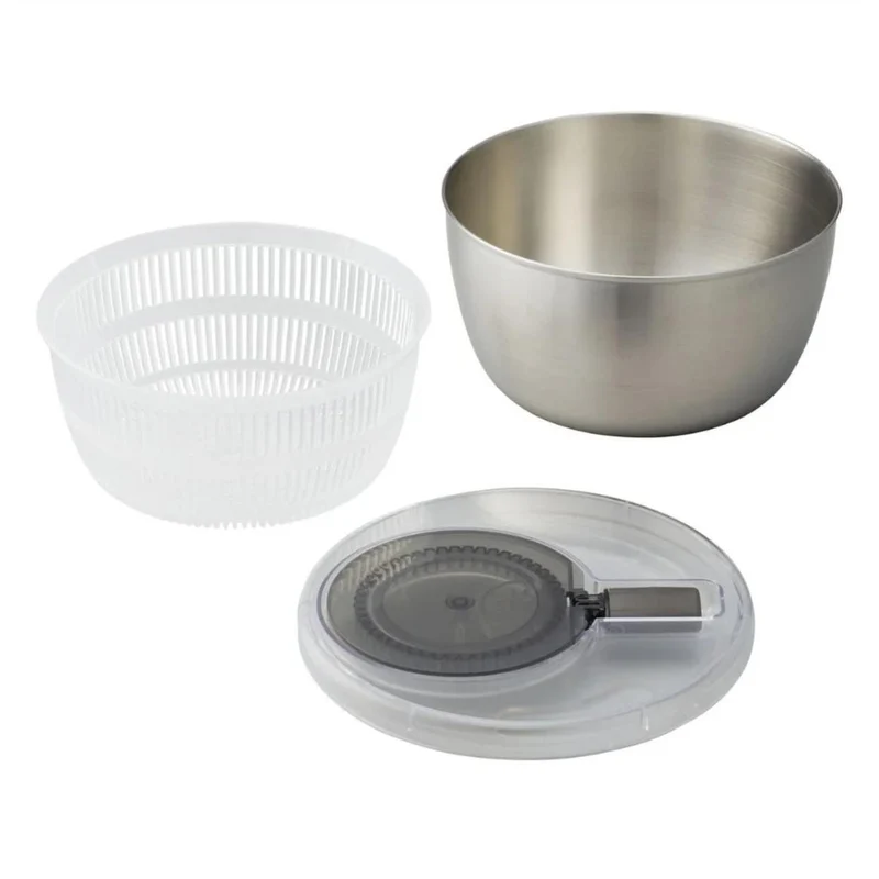 Convenient Salad Spinner Stainless Steel Salad Tosser 3L
