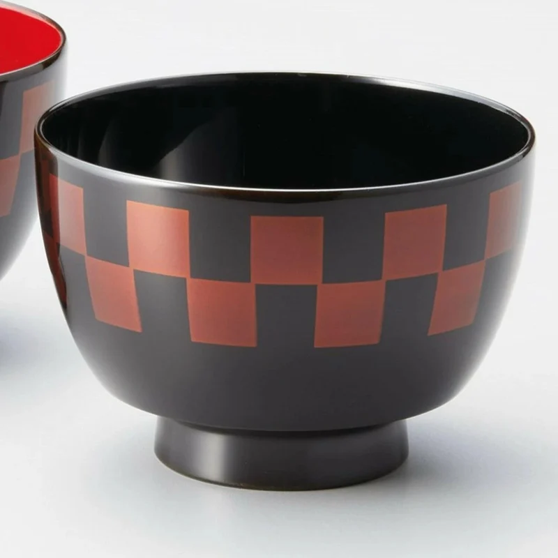 Isuke Sandalwood Lacquer Couple's Bowls Black & Vermilion (Set of 2)