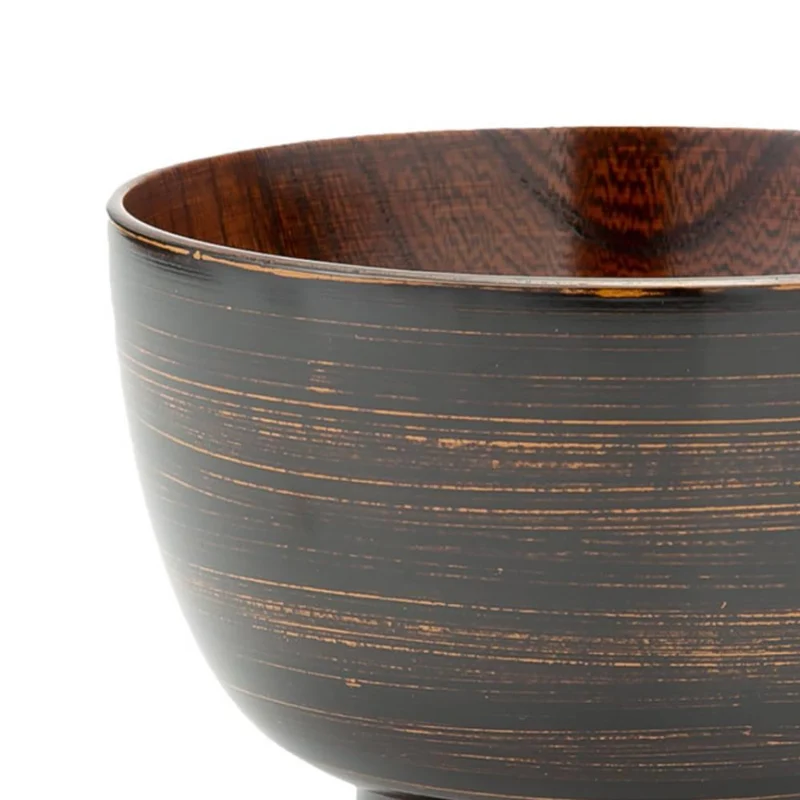 Isuke Japanese Lacquered Wooden Soup Bowl Black