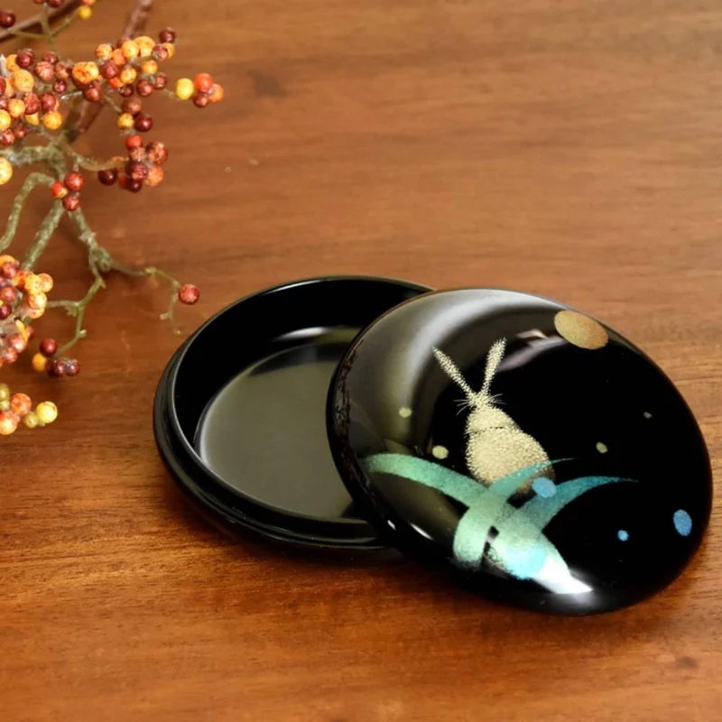 Isuke Japanese Lacquered Jewelry Case Moon & Rabbit