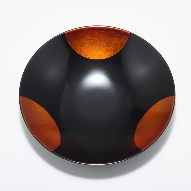 Isuke Sandalwood Lacquer Bowl Sun & Moon Large Size