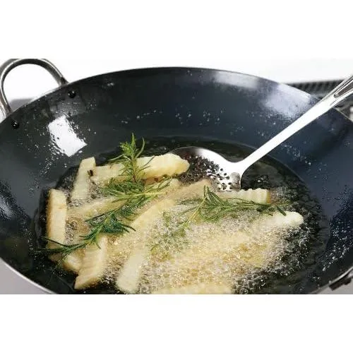 Summit Two-Handled Iron Wok Round Bottom High-Heat Cooking