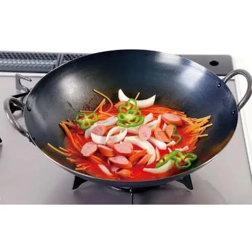 Summit Two-Handled Iron Wok Round Bottom High-Heat Cooking