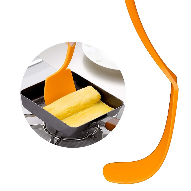 Shimomura Heat-Resistant Flexible Kitchen Spatula Nylon Turner Orange