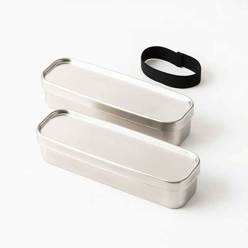 Kobo Aizawa Rectangular Slim Two-Tier Lunch Box Stainless Steel Bento Box 700ml