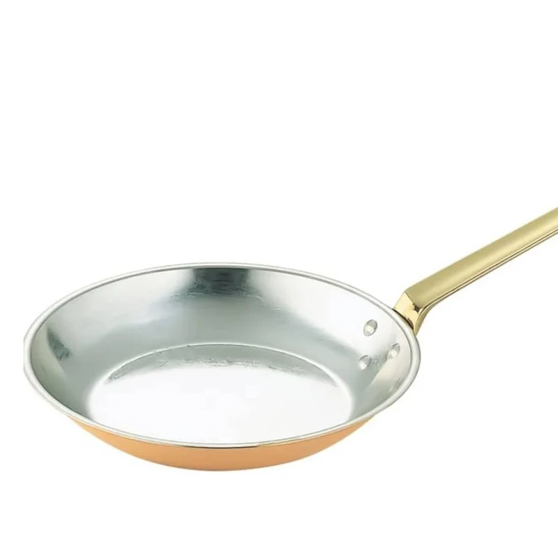 Premium Copper Frying Pan Tin-Lined Professional Cookware 24cm