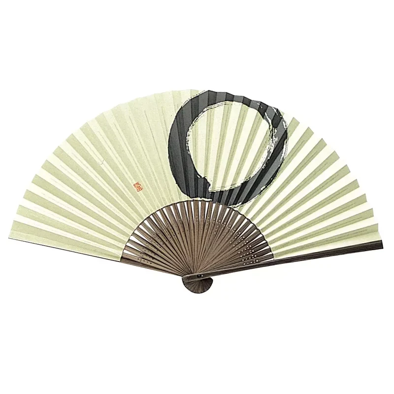 Yamani Enso Zen Circle Sensu Handheld Folding Fan 22.5cm