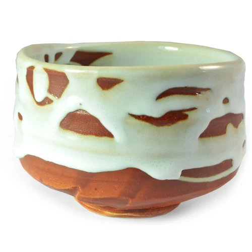 Matcha Chawan Tea Bowl - Chunky White Glaze
