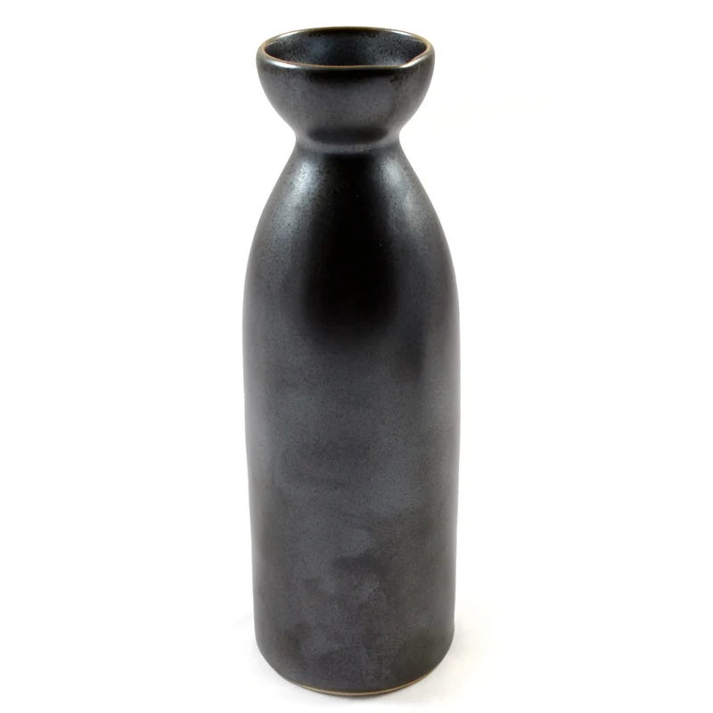 Matt Silver Glazed Japanese Sake Bottle