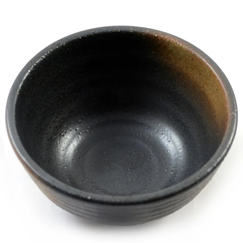 Purple & Bronze Glazed Japanese Ceramic Bowl