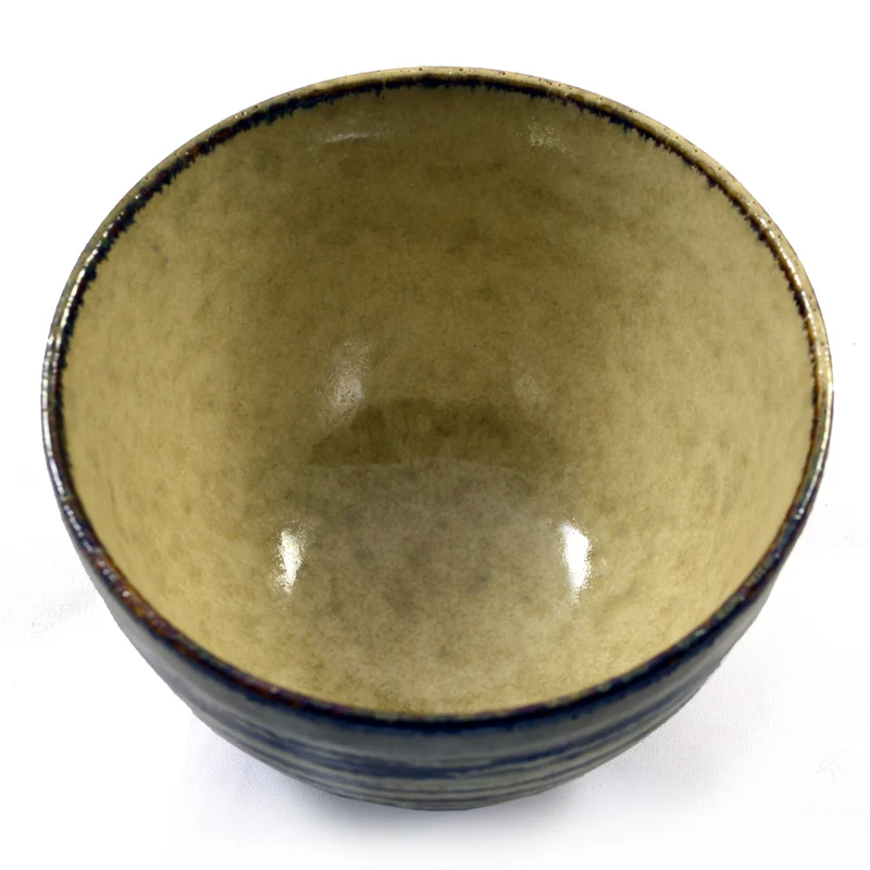 Ringed Grey & Brown Japanese Bowl