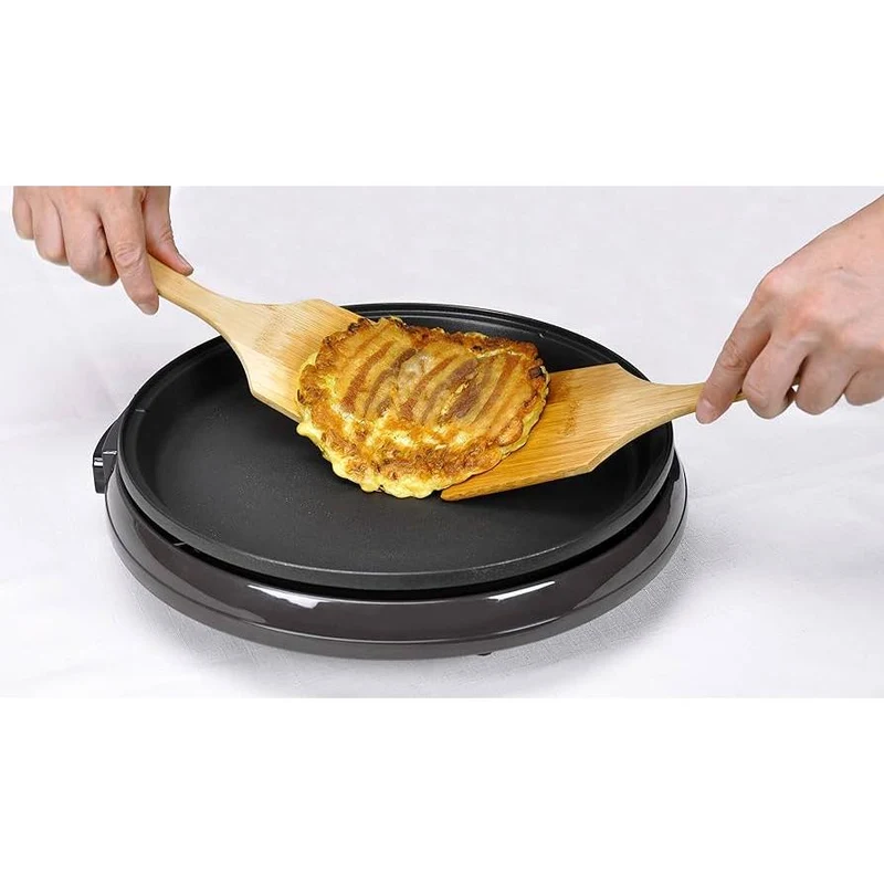 Oyanagi Natural Soot Bamboo Spatula Wide Bamboo Kitchen Turner 28cm