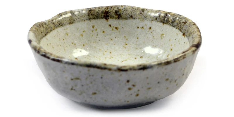 Small Beige Glazed Japanese Ceramic Dish