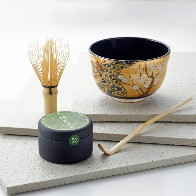 J Taste Elegant Luxury Matcha Set With Organic Ceremonial Matcha 4 Pieces