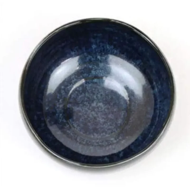 Chawan Handmade Mino Ware Black & Navy Japanese Matcha Bowl