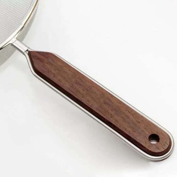 Minex Wooden Handled Fine Mesh Strainer Stainless Steel Sieve 180mm