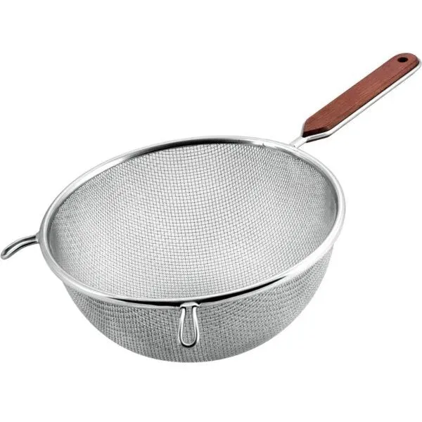 Wooden Handle Double Mesh Two-Layer Fine Strainer