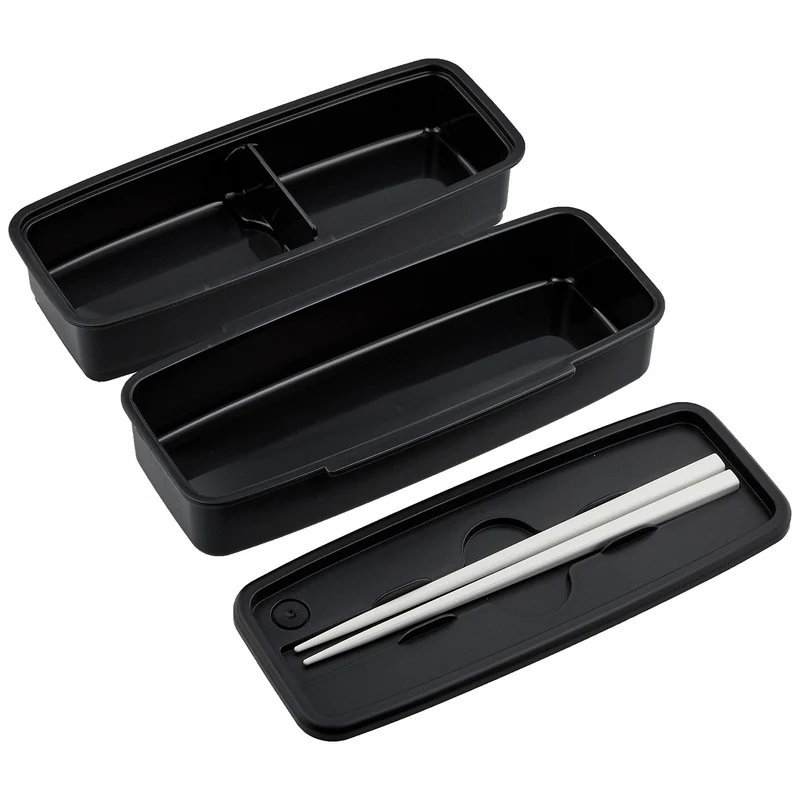 OSK Antibacterial 2-Tier Slim Bento Lunch Box With Chopsticks 860ml