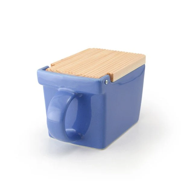 Zero Japan Salt Box Ceramic Kitchen Container Blueberry 420ml