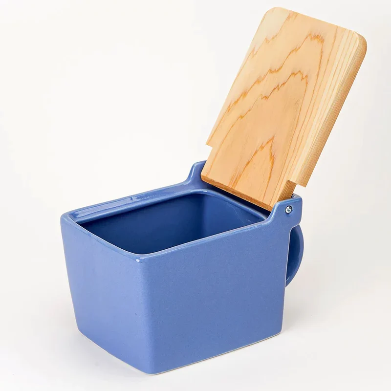 Zero Japan Salt Box Ceramic Kitchen Container Blueberry 420ml