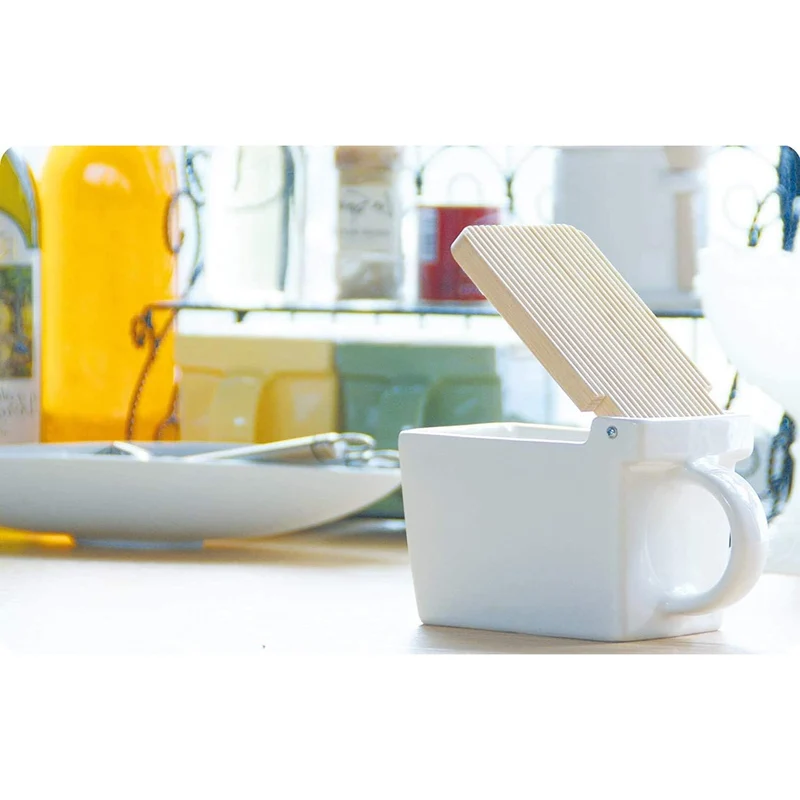 Zero Japan Salt Box Ceramic Kitchen Container White 420ml